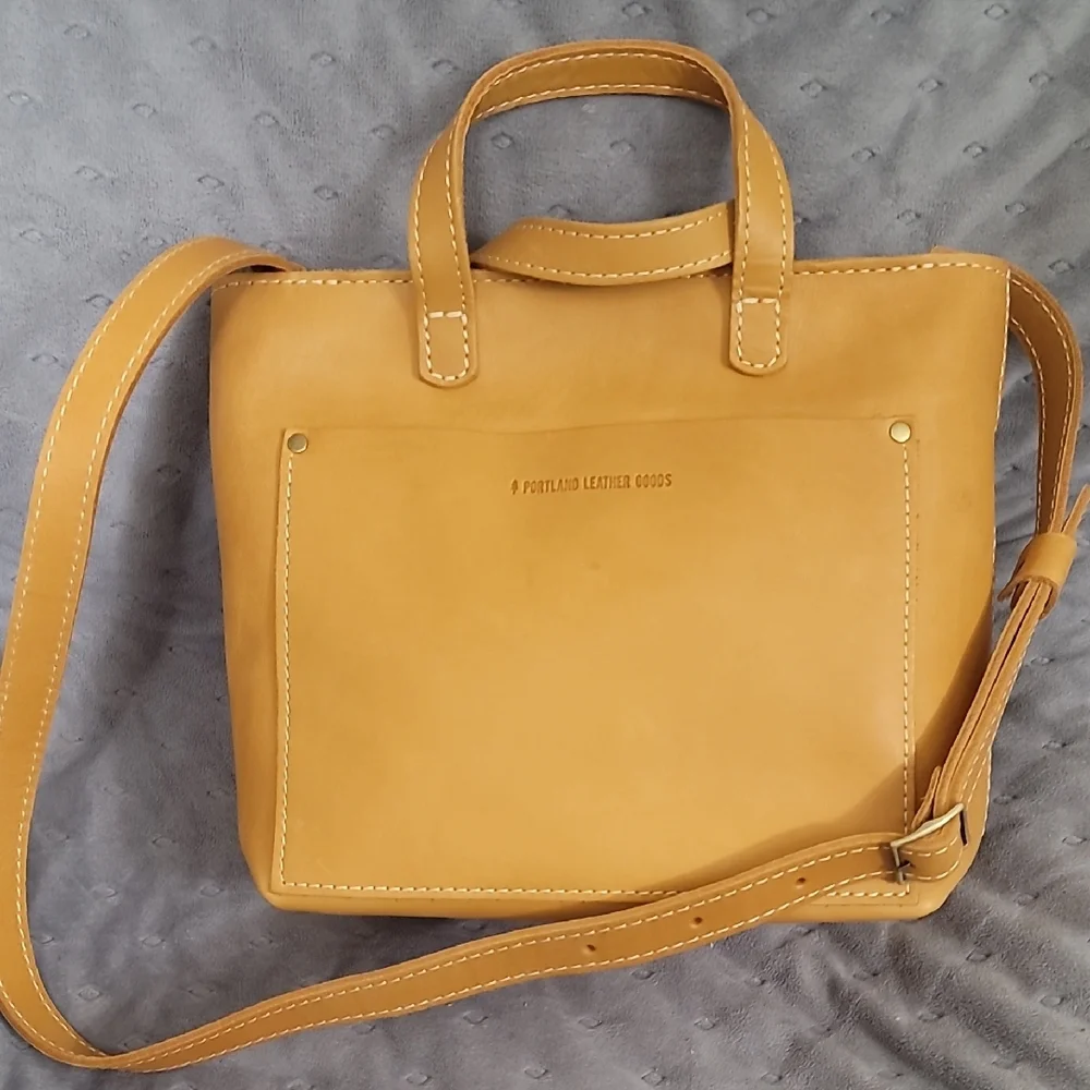 Portland Leather Goods Mini Cb Zip Tote In Sunflower - Picture 6 of 8